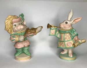 Puss and Boots and White Rabbit Hand Painted Ceramic Figurines - Picture 1 of 8