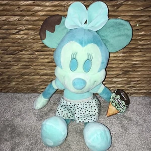 Disney Mint Choc Chip Flavour Green Aqua Minnie Mouse 16" Rare Soft Plush Toy - Picture 1 of 7