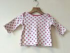 M & S Baby Girls Top, 100% Cotton, up to 3 months, white pink dots