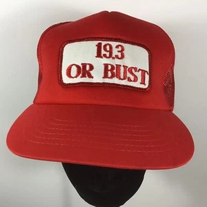 Vintage Mütze 19,3 oder Brust Druckknopflasche verstellbar Patch rot Netzrücken - Bild 1 von 12