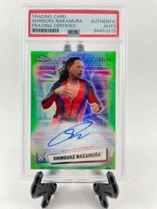 WWE 2021 Topps cromado Shinsuke Nakamura autógrafo #'d tarjeta refractora ADN PSA - Imagen 1 de 2