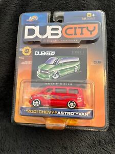 Jada Toys Dub City Red 2001 Chevy Astro Van 1:64 Scale Die Cast 496S4