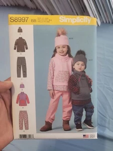 Simplicity Sewing Pattern 8997 Boys Girls Pants Knit Top Hat Size 4-8 Uncut - Picture 1 of 4