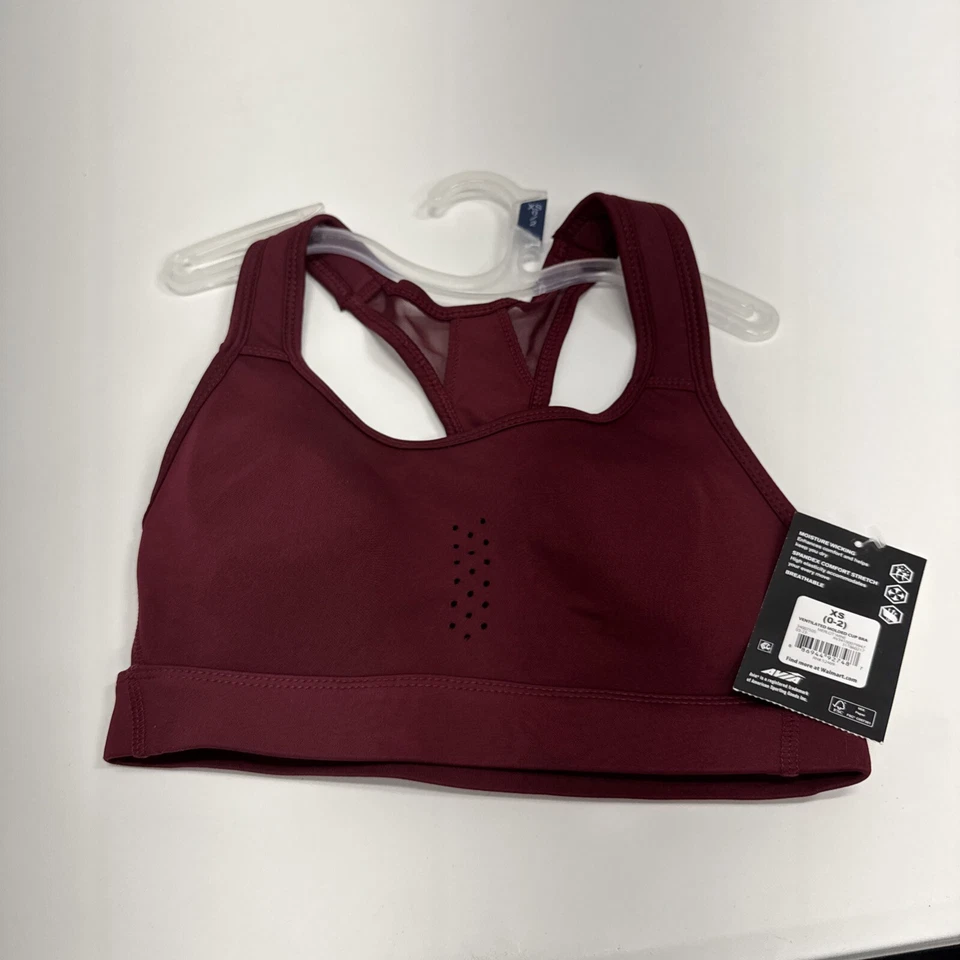 Sujetador deportivo de alto impacto Avia para mujer espalda deportiva Merlot Wine XS Foto 1 de 1