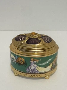 Franklin Mint The House Faberge Cinderella Music box 24K Goldplate Porcelain - Picture 1 of 6