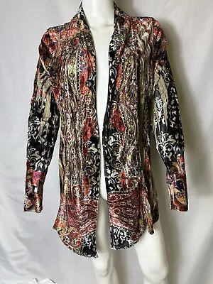 ONE WORLD BRAND SIZE LARGE MULTICOLORED OPEN FRONT CARDIGAN - Image 1 of 4