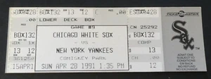 Frank Thomas HOF Home Run Full Mint Unused Ticket 1991 White Sox vs Yankees - Picture 1 of 2