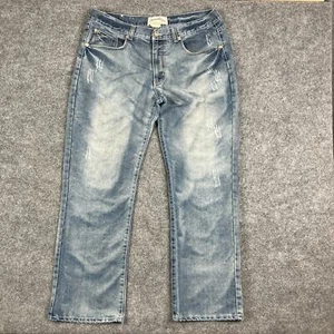 Brooklyn Xpress Jeans Mens 40x34 Blue Faded Relaxed Fit Distressed Denim - Picture 1 of 9