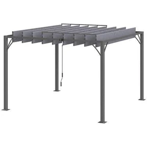 3 x 3(m) Outdoor Pergola with Retractable Roof, Aluminium Louvered Patio Gazebo - Picture 1 of 6