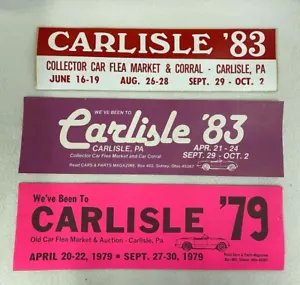 Vintage Carlisle Car Show & Swap Meet Pennsylvania Bumper Stickers 1979 1983 - Picture 1 of 4