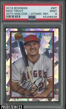 2019 Bowman 30th Anniversary Chrome Atomic Refractor #MT Mike Trout 74/150 PSA 9