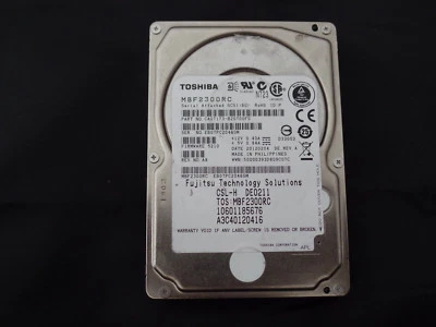 TOSHIBA 300 GB Harddrive MBF 2300RC P/N: CA7173-B20700FS - Image 1 of 3