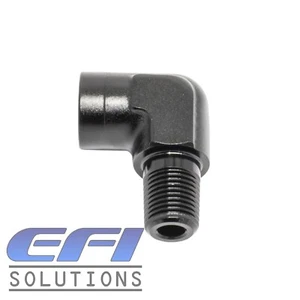 90° Degree Male 1/8 NPT To Female 1/8 NPT "Elbow" (Black) "gauge adaptor" - Picture 1 of 1