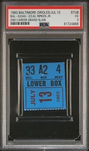 Cal Ripken Jr 2nd Career Grand Slam 1983 Baltimore Orioles Ticket Stub PSA VG 3 - Picture 1 of 2