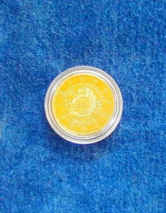 GOLDMÜNZE 2 Euro " 10 Jahre Euro" / Österreich / vergoldet # NEU & OVP - Bild 1 von 3