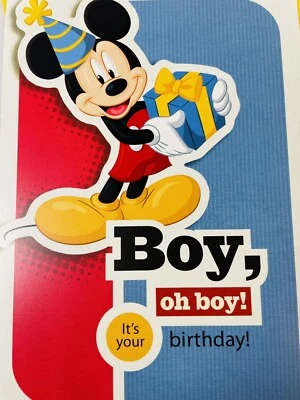 Disney Happy Birthday Mickey Mouse Boy Oh Boy  Expression Hallmark Greeting Card - Image 1 of 4