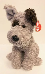 Peluche Ty Classic BOGGS Gris Terrier Perro Cachorro MWT Marrón Cuello Punto 2005 - Imagen 1 de 2