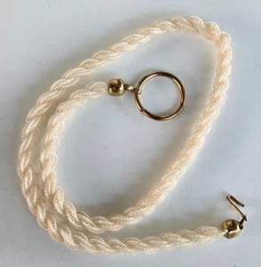 Vtg Dress Zipper Pull Brass 23" Zip It Yourself Plastic Beige Twist Braid Cord - Picture 1 of 7