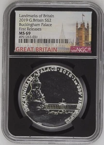 2019 G. Britain Buckingham Palace Landmarks of Britain S2PND NGC MS 69 First Rel - Picture 1 of 4
