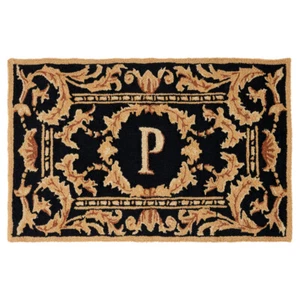 SAFAVIEH Monogram Collection MON219P Hand-hooked Black Rug - Picture 1 of 5