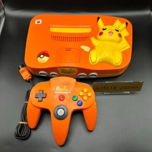 Nintendo 64 N64 Pokemon Pikachu Orange Console w/Controller Limited Edition - Picture 1 of 17