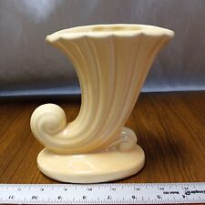 VTG McCoy Cornucopia Vase Yellow/peach Pottery Horn Of Plenty EUC 