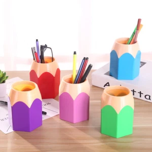 Creative Pencil Pen Holder Office Study Stationery Desktop Storage Box - Picture 1 of 17