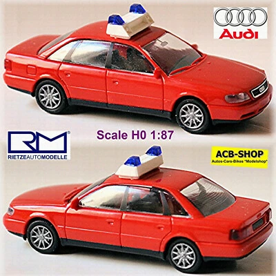 Audi A6 Berlina C4 Tipo 4A Elw Pompieri 1994-97 Rosso 1:87 Rietze 50663 - Immagine 1 di 4