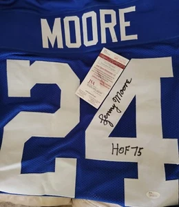 LENNY MOORE HOF 75 Auto BALTIMORE COLTS NFL JERSEY with JSA COA - Picture 1 of 8