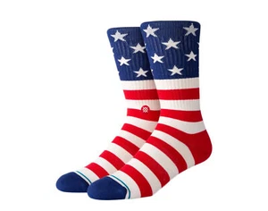 Stance Casual The Fourth St Red/White/Blue Crew Socks A556A20FOS-RED - Picture 1 of 4
