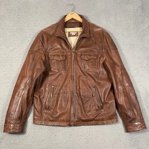 Chaqueta Zamora de cuero de cordero cobalto Carbono 2 para hombre XL marrón tabaco súper suave - Imagen 1 de 16