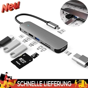 6-in-1 USB C HUB PD+DATA 2.0 Docking Station Schnell-Ladung PD 60W - Afbeelding 1 van 8
