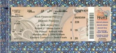 Boleto Det 78-56 GANAR 5-3-2004 trozo Rd2 Gm1 redes pistones Ben Wallace 13-11-4-3bl Foto 1 de 4