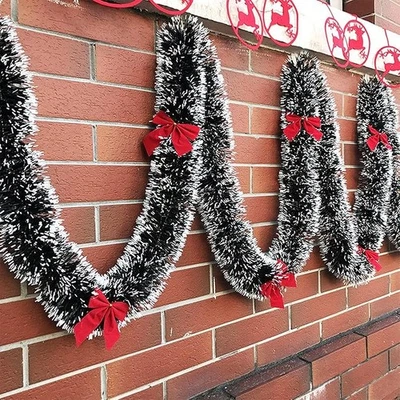 FOX·BUNNY 32.8ft Shiny Tinsel Garland, Metallic Tinsel for Christmas Tree, Indoor/Outdoor