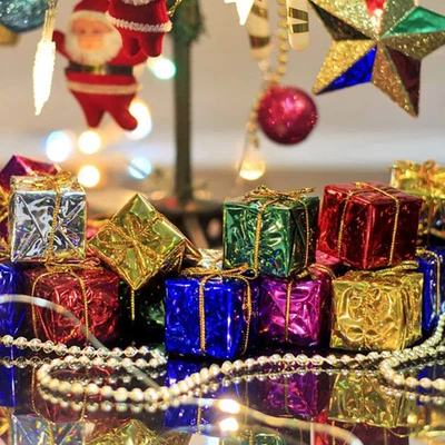 Mini Weihnachtsornamente Set Holz Foam Dekorationen Geschenkbox Party - Bild 1 von 4