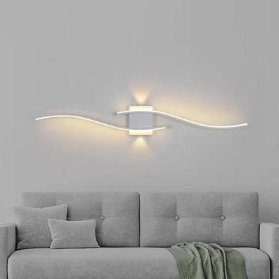 Modern LED Wall Light Acrylic Bar Sconce Warm White for Bedroom Living Room - Image 1 of 4