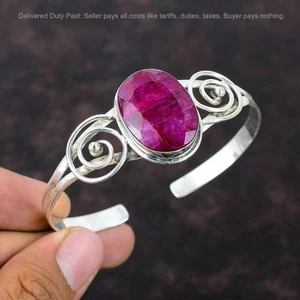 Valentines Sale 925 Silver Natural Kashmir Rubi Daughter Birthday Bangle Jewelry - Picture 1 of 6