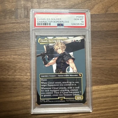 2025 MTG FINAL FANTASY COMMANDER CHARACTER BORDERLESS CLOUD, EX-SOLDIER PSA 10 - Image 1 of 3