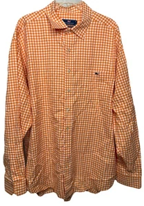 Vineyard Vines Mens XXL Orange White Plaid Classic Fit Tucker Shirt Button Front - Picture 1 of 9