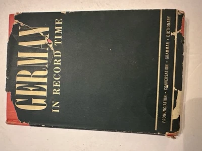 German in Record Time Henry Regensteiner 1958 HCDJ Pronunciation Grammar - Image 1 of 4