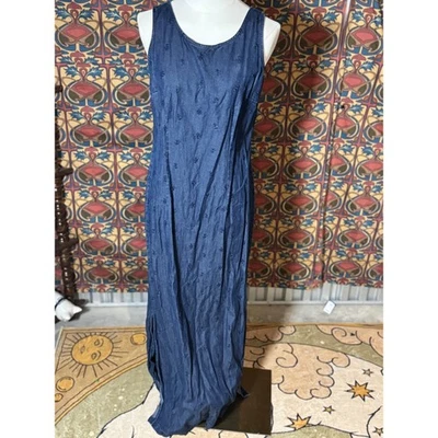 Женское джинсовое макси-платье Charter Club с вышивкой повседневное без рукавов - Изображение 1 из 4