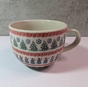 Boleslawiec Polish Pottery Manufaktura 16 oz Cup Mug Latte Soup Holiday Snowman - Picture 1 of 7