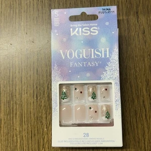 KISS Voguish Fantasy Holiday, Press on Nails, I'll be Home, Beige, Short Squoval - Picture 1 of 6