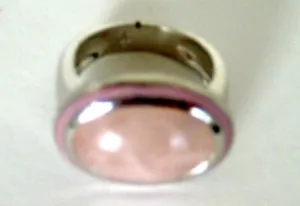 Damen 925 Silber Ring mit hellrosa Naturstein Größe 8,5 - Bild 1 von 5