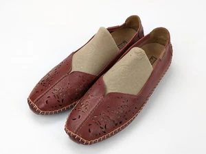 Pikolinos Jerez Shoes Loafer Flats Womens Sz 39 US 9 Dark Red Leather Perforated - Picture 1 of 8