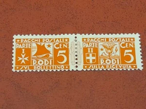 1934 Regno D'Italia Egeo Rodi Coloniale Pacchi Postali n 1 Cent. 5 S 43 MLH* mC - Foto 1 di 3