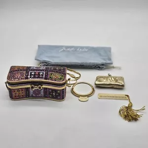 RARA pochette Judith Leiber cristallo Swarovski stile scrigno del tesoro oro - Foto 1 di 13