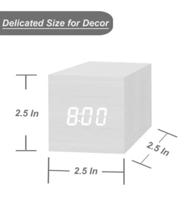 New Modern Wooden Wood Digital LED Desk Alarm Clock Thermometer Timer Calendar - Image 1 of 2