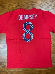 T-shirt Nike USMNT Clint Dempsey #8 rossa taglia L USA calcio US Futbol double-face - Foto 1 di 8