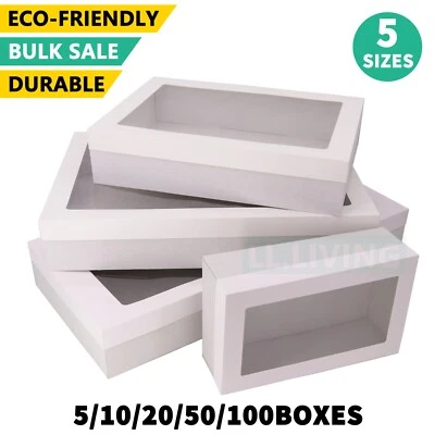 Catering Grazing Boxes Tray w/Windows Disposable Takeaway Paper Cake Boxes White - image 1 of 4